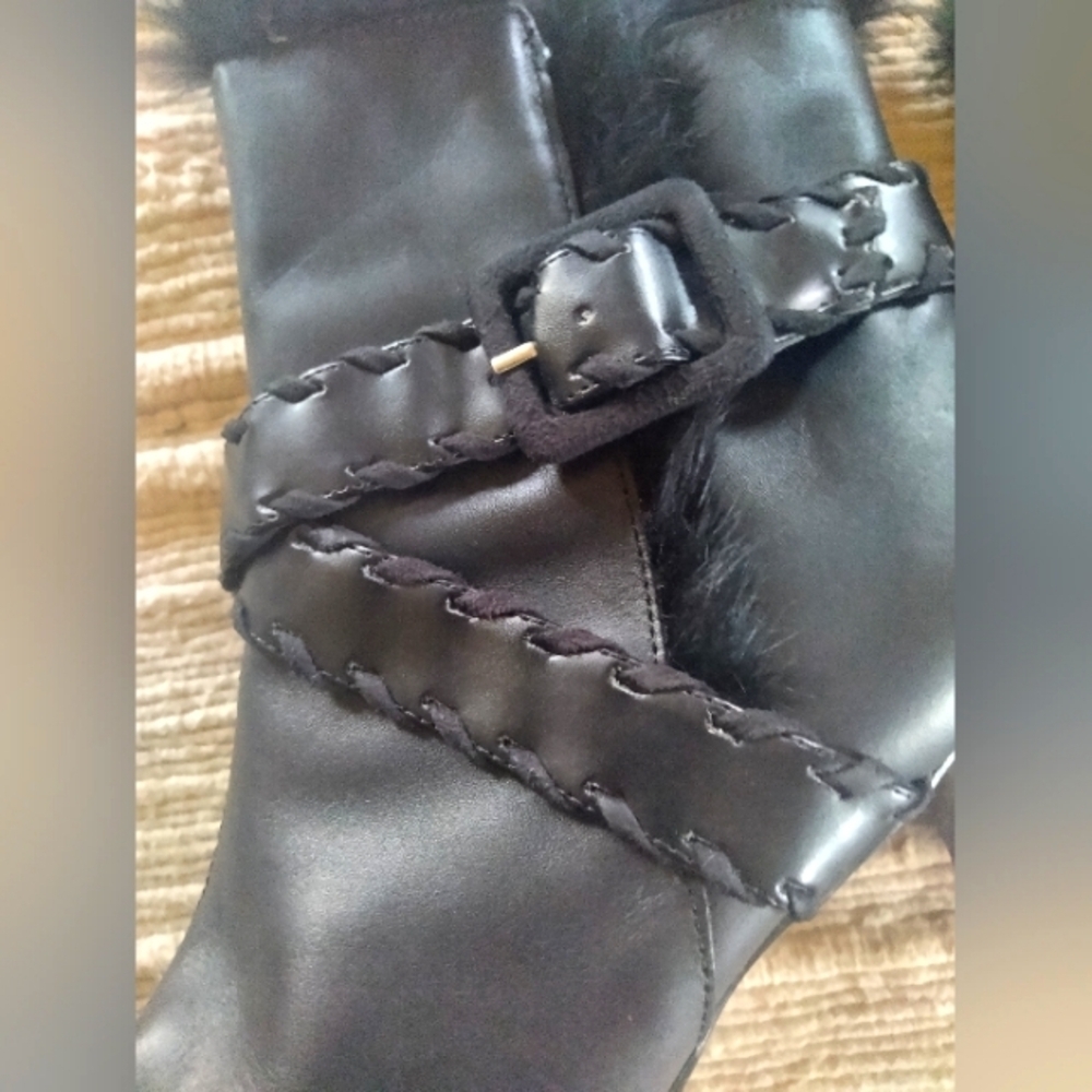 Black Ankle Boots with Square Toe and Glossy Finish - Picture 6 of 11